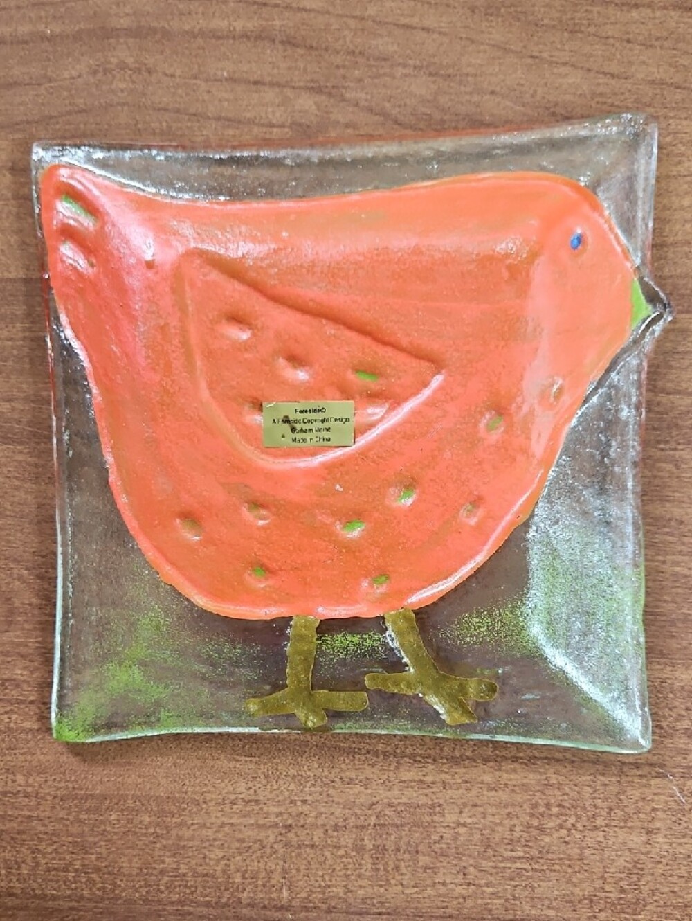 Foreside Home & Garden Fused Glass Bird Dish - Picture 3 of 9